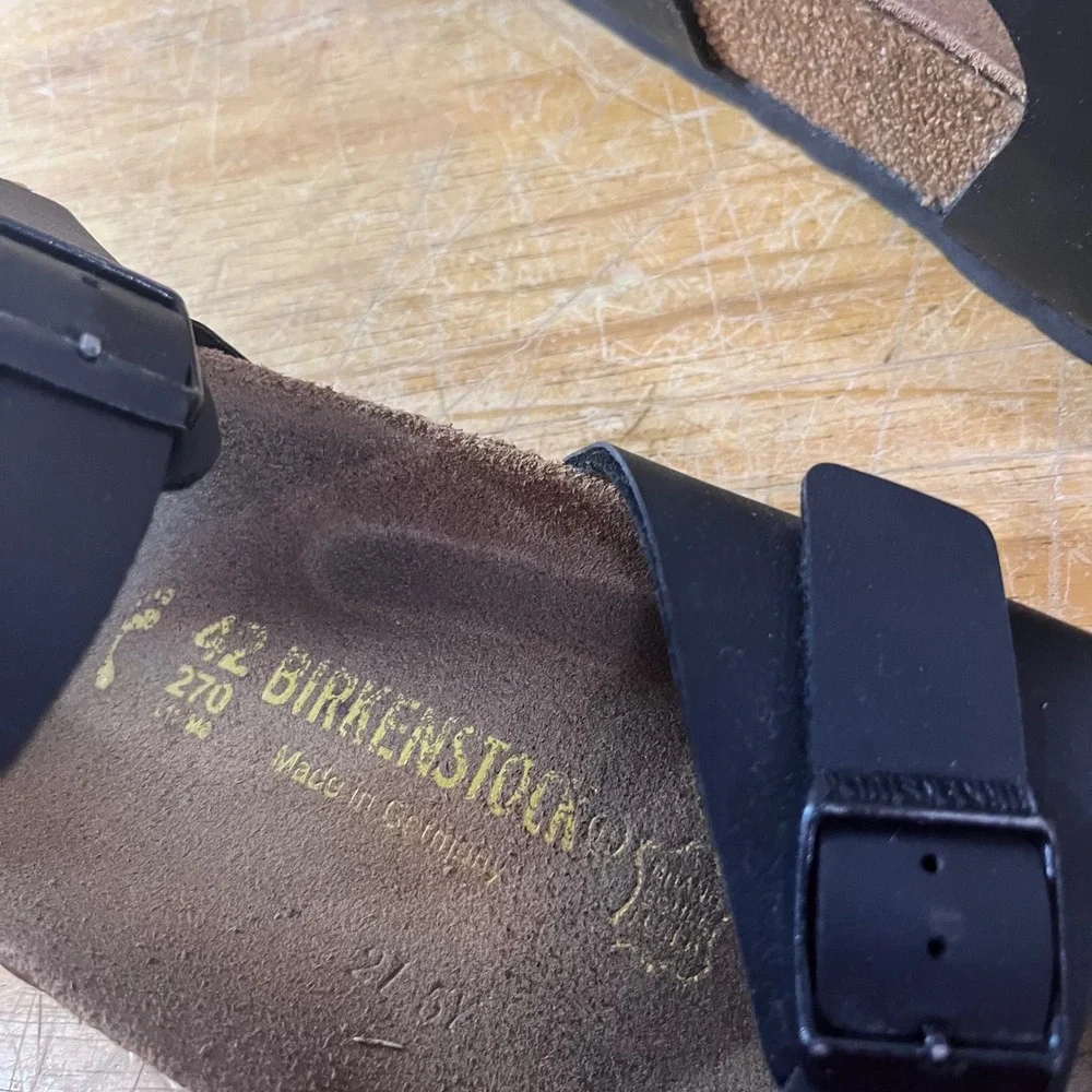 Birkenstock Rio Black Birko-Flor Ankle Strap Sandals EU 42 L11 M9